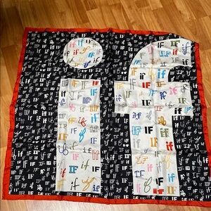 a vintage 1990s silk scarf featuring the MetLife "IF"